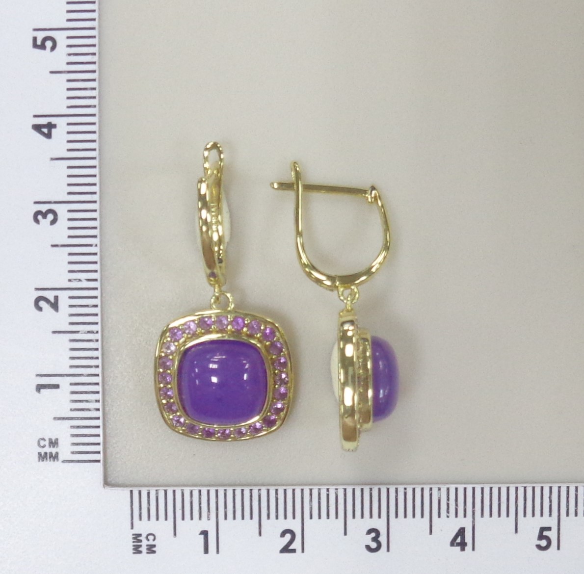 Серебряные серьги с лавандовыми жадеитами